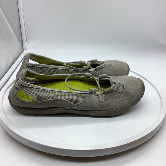 Lands' End Suede Light Grey Bungee Ballet Flats Women Size 8 Everyday Comfort - Picture 7 of 8